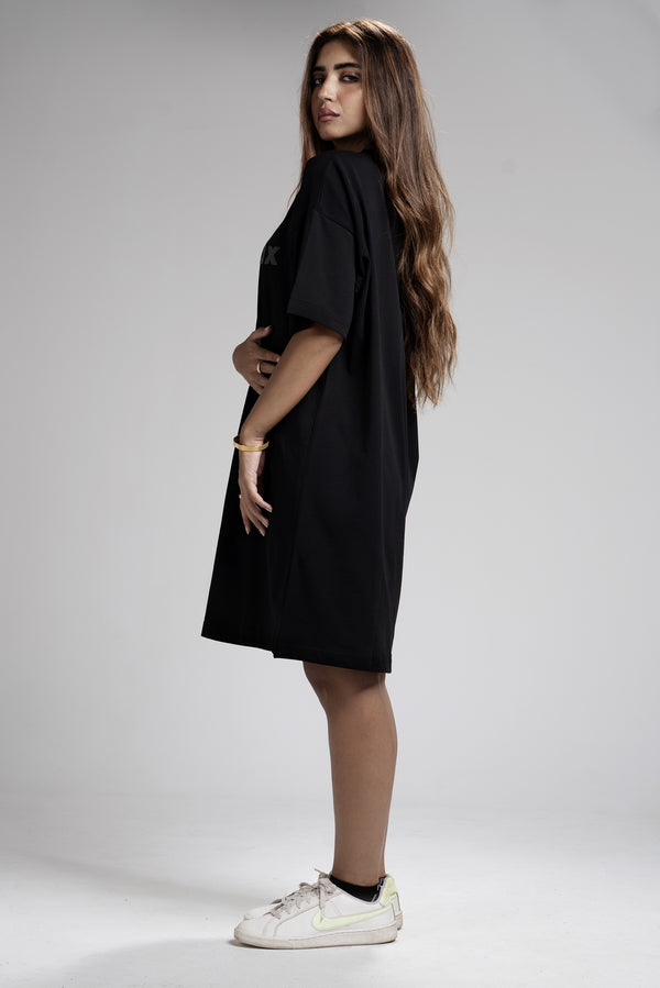 WOMEN`S T-SHIRT DRESS - CHAOS BLACK