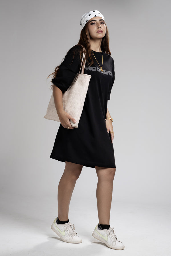 WOMEN`S T-SHIRT DRESS - CHAOS BLACK