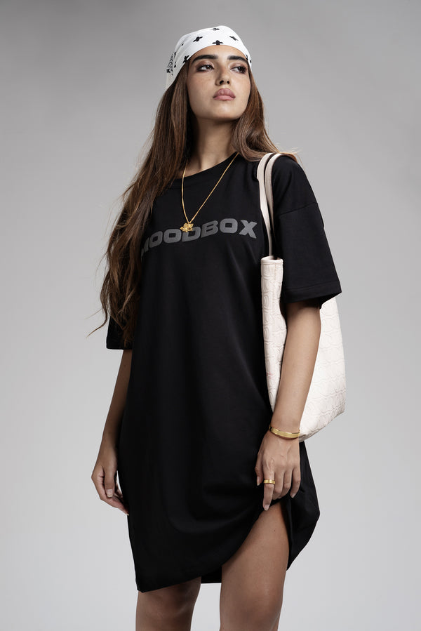 WOMEN`S T-SHIRT DRESS - CHAOS BLACK