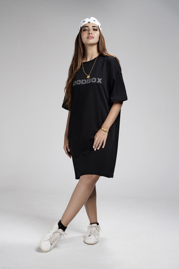 WOMEN`S T-SHIRT DRESS - CHAOS BLACK