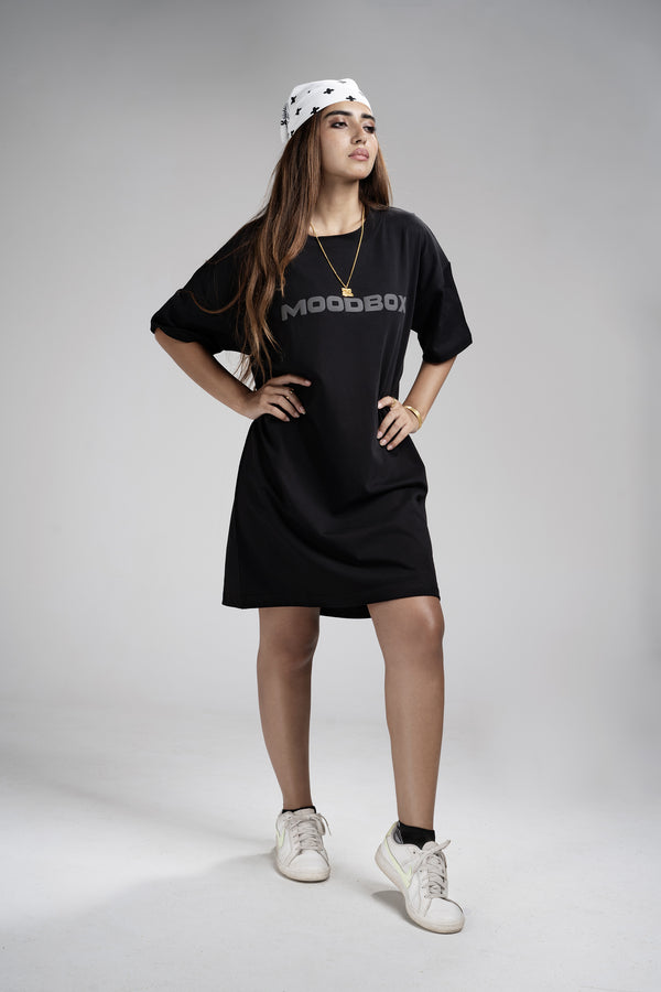 WOMEN`S T-SHIRT DRESS - CHAOS BLACK