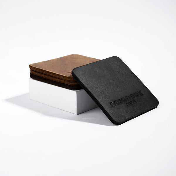 MOODBOX LEATHER COASTERS - DARK (SET OF 2)