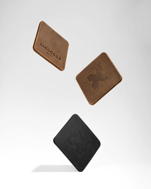 MOODBOX LEATHER COASTERS - BROWN (SET OF 2)