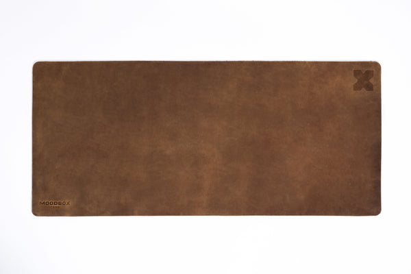 MOODBOX LEATHER DESK MAT - BROWN