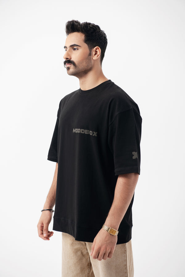 OVERSIZED MIDWEIGHT COTTON T-SHIRT - BLACK