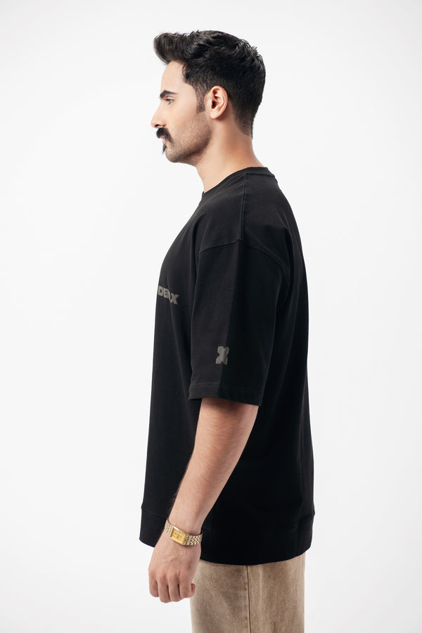 OVERSIZED MIDWEIGHT COTTON T-SHIRT - BLACK