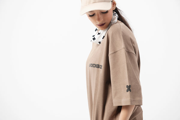 OVERSIZED MIDWEIGHT COTTON T-SHIRT - DARK BEIGE