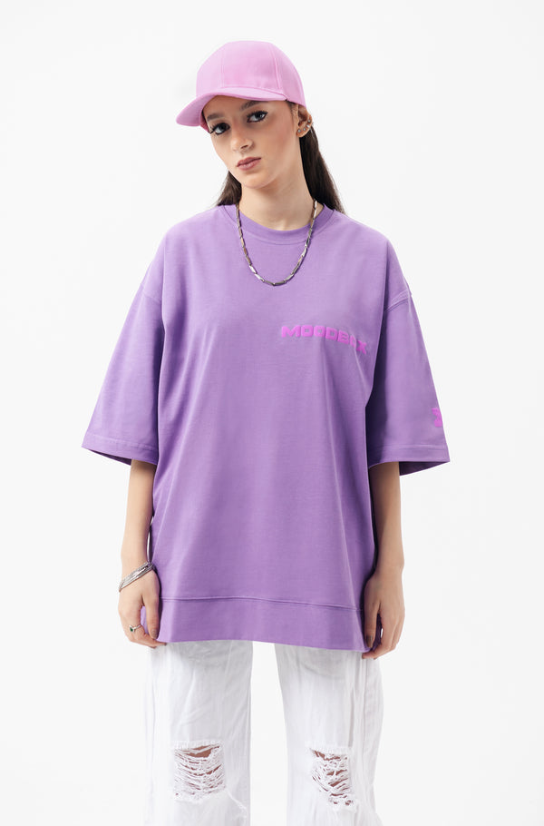 OVERSIZED MIDWEIGHT COTTON T-SHIRT - PURPLE