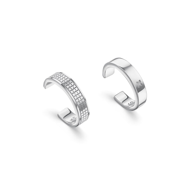 SOULGUARD OPEN RING - PLATINUM PLATED (SET OF 2)